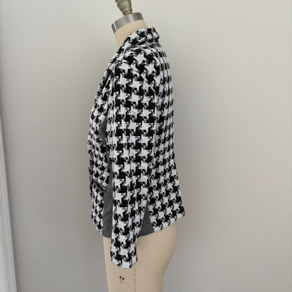 Ellen Tracy Black and White Houndstooth Women's Blazer Corporate Chic M - Picture 2 of 8